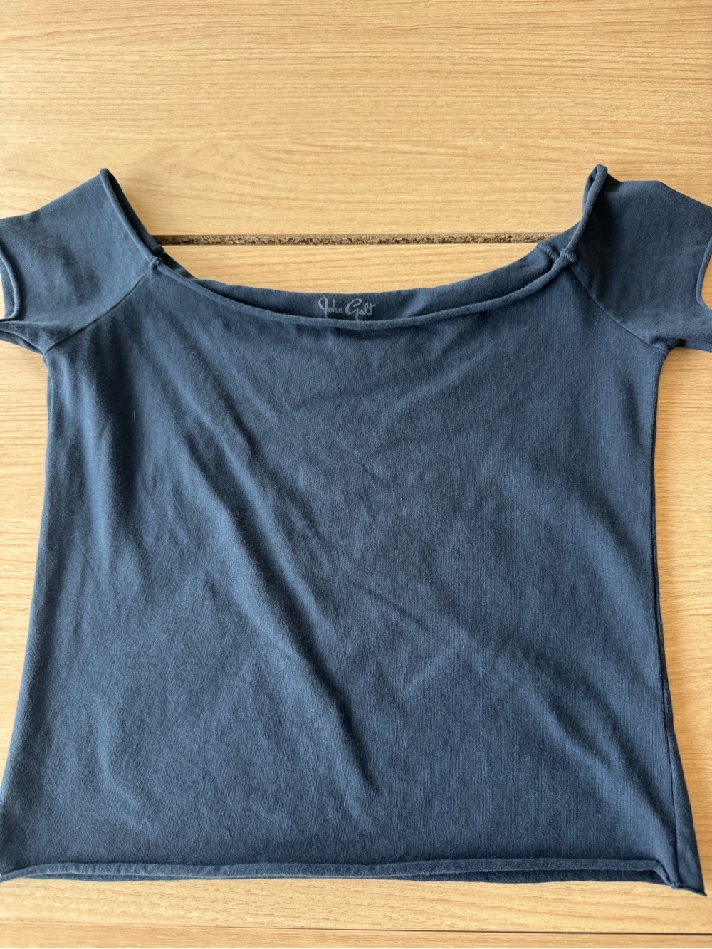 Brandy Melville Off-Shoulder Tee in Navy Blue